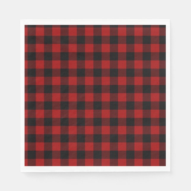 Servilleta De Papel Tapado de búfalo rojo y negro (Anverso)
