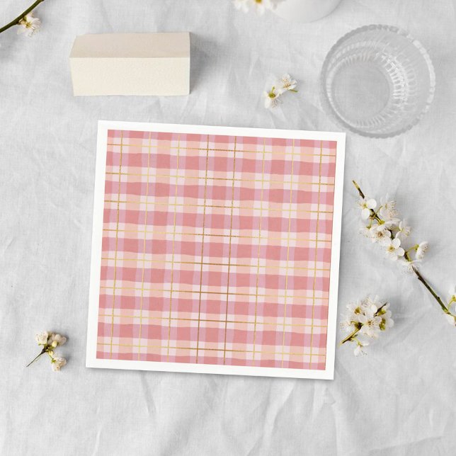 Servilleta De Papel Tapado de búfalo rosa y Relieve metalizado dorado (Subido por el creador)