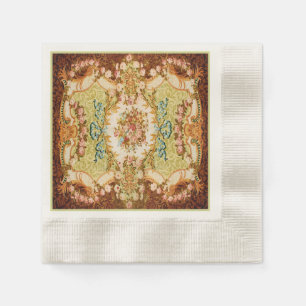 Servilleta De Papel Tapiz francés de rosas florales victorianas barroc
