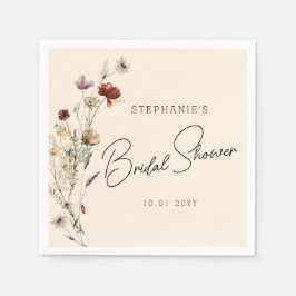 Servilleta De Papel Tarde de lluvia de novia de flores silvestres de o