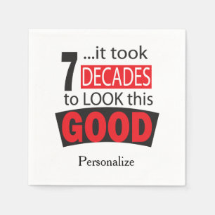Servilleta De Papel Tardó 7 décadas para mirar esto 70.o cumpleaños