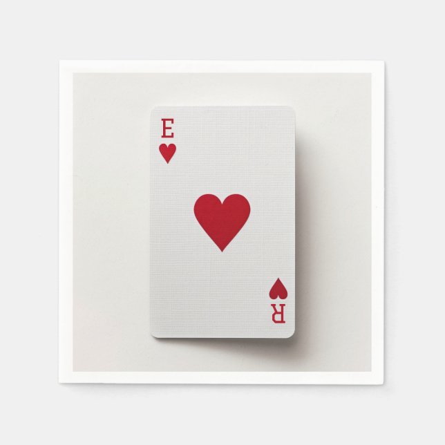 Servilleta De Papel Tarjeta Ace of Hearts - Napkin inicial (Anverso)
