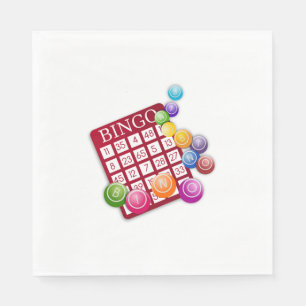 Servilleta De Papel Tarjeta BINGO con bolas BINGO