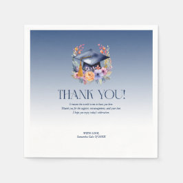Servilleta De Papel Tarjeta de agradecimiento a Floral Grad Gorra