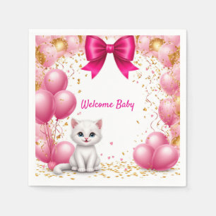 Servilleta De Papel Tarjeta de Bienvenida de Gatito Pequeño 🐱