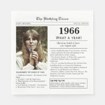 Tarjeta de cumpleaños de periódico de 1966