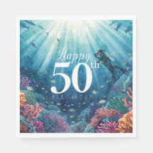 Tarjeta de cumpleaños submarina para cumpleaños 50