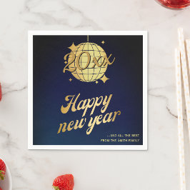 Servilleta De Papel Tarjeta de felicitación dorada festiva de año nuev