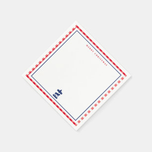 Servilleta De Papel tarjeta de nota de Navidad Gingham chic