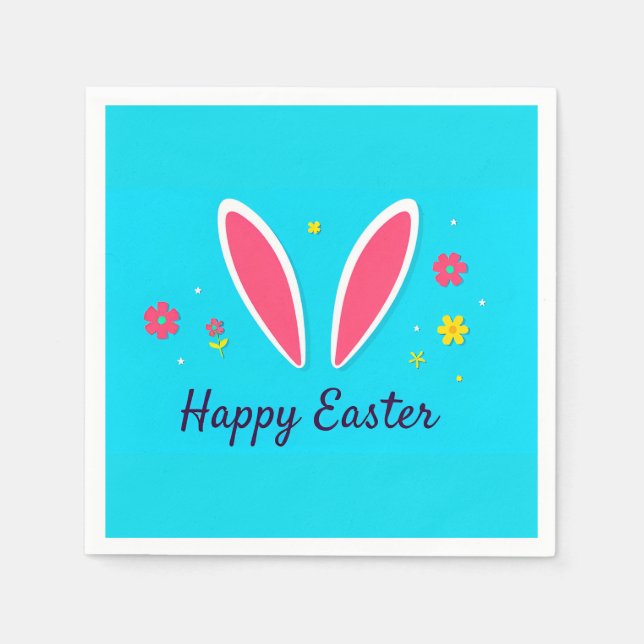 Servilleta De Papel Tarjeta feliz de la celebración de Pascua con las  (Anverso)