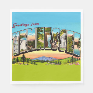 Servilleta De Papel Tarjeta postal de saludo retro Tennessee