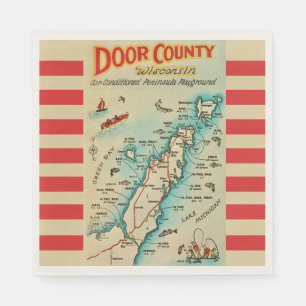 Servilleta De Papel Tarjeta postal de un antiguo mapa del condado de D