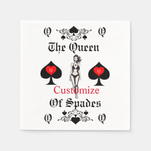 Servilleta De Papel Tarjeta Tarot Thunder_Cove Reina de espadas