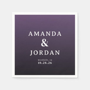 Servilleta De Papel Tarjetas de Invitación de Boda con Gradiente Morad