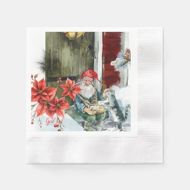 Servilleta De Papel Tarjetas de Navidad tradicionales (Anverso)