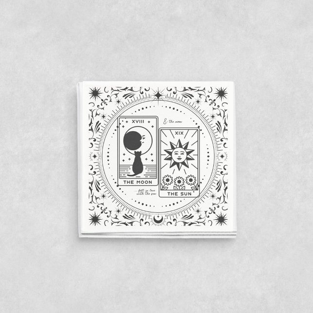Servilleta De Papel Tarot Cards | Ducha de novia | BODA | Amantes B+W (Subido por el creador)