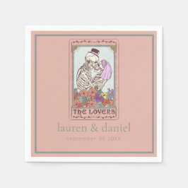 Servilleta De Papel Tarot Lovers Skeleton Names Date Boda