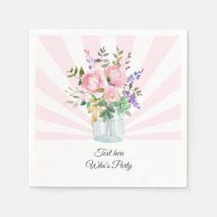 Servilleta De Papel tarro de albañil, cumpleaños adulto, boda, floral