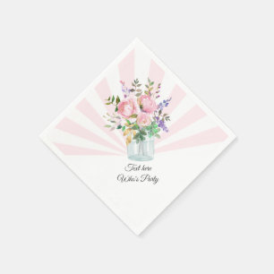 Servilleta De Papel tarro de albañil, cumpleaños adulto, boda, floral