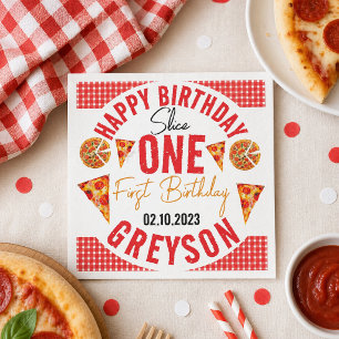Servilleta De Papel Tarta De Bebé De Pizza Moderna Para Cumpleaños 1