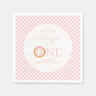 Servilleta De Papel Tarta de calabaza Cutie Pie de cuadros rosados Cum