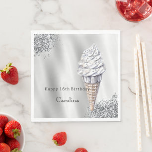 Servilleta De Papel Tarta de Cumpleaños de Cono de Helado de Vainilla 