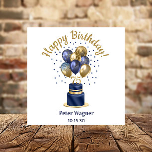 Servilleta De Papel Tarta de globos azules de la marina por 75 cumplea
