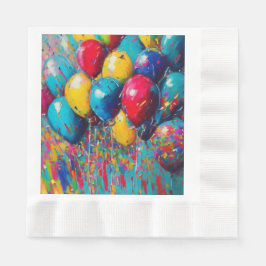 Servilleta De Papel Tarta de globos de cumpleaños divertidos y colorid