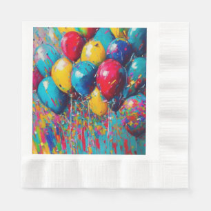 Servilleta De Papel Tarta de globos de cumpleaños divertidos y colorid
