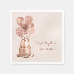 Servilleta De Papel Tarta de oro rosa para el 85 cumpleaños