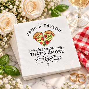 Servilleta De Papel Tarta De Pizza Moderna Es Amor Añade Nombres Boda