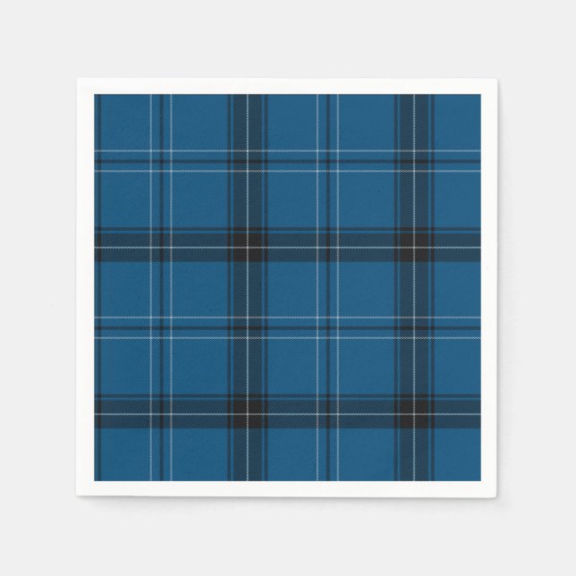 Servilleta De Papel Tartan Azul Ramsay Escocés (Anverso)