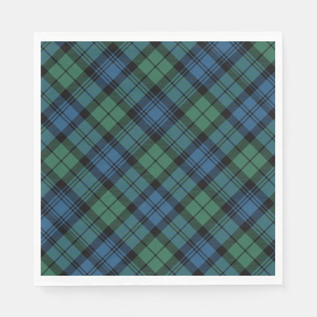 Servilleta De Papel Tartán Clan Campbell Blue Green CheckPattern (Anverso)