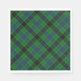 Servilleta De Papel Tartan Clan Davidson Green Checkered Pattern
