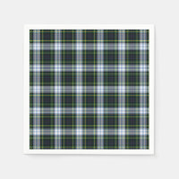 Tartan Clan Gordon White Green Plage