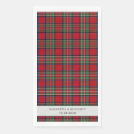 Servilleta De Papel Tartan Clan Stewart Cuadro Negro Rojo Boda Persona