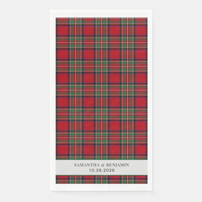 Servilleta De Papel Tartan Clan Stewart Cuadros Negro Rojo Boda Person (Anverso)