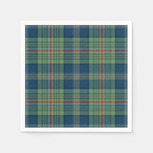 Servilleta De Papel Tartan Escocés de Cuadros Azules y Verdes