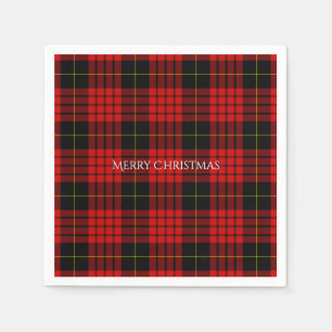 Servilleta De Papel Tartan Escocés Navideño Feliz Navidad