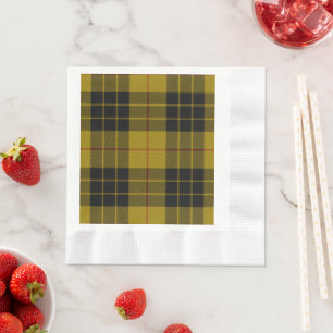 Servilleta De Papel tartan MacLeod amarillo cuadros negros