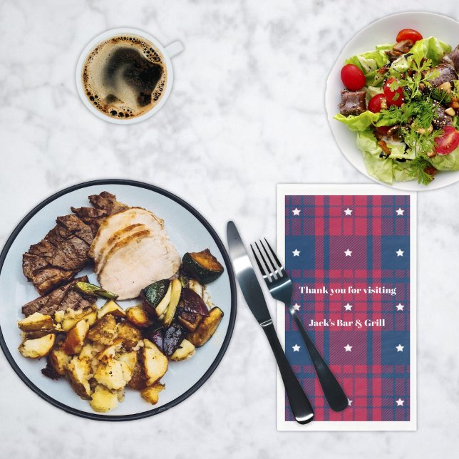 Servilleta De Papel Tartan - Patriotic - Red Blue White Stars Napkins (Subido por el creador)