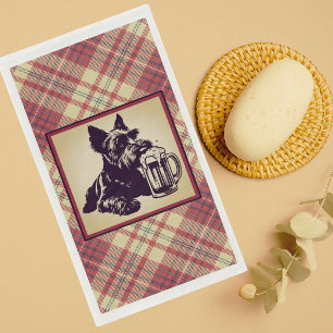 Servilleta De Papel Tartan Plaid de Terrier Escocés Tonos Terrosos
