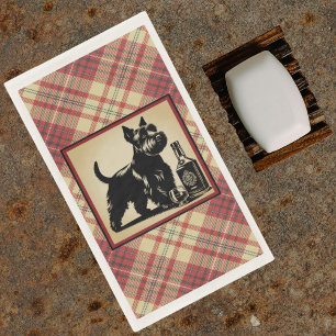 Servilleta De Papel Tartan Plaid de Terrier Escocés Tonos Terrosos