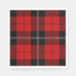 Servilleta De Papel Tartan Rojo y Negro Escocés