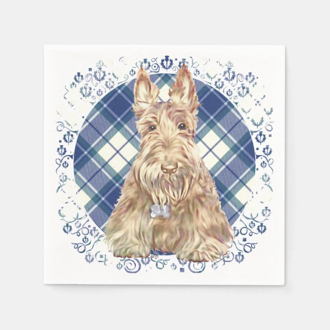 Servilleta De Papel Tartan Wheaten Scottie (Anverso)