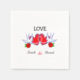 Servilleta De Papel Tattoo Tragar Corazones Y Rosas Diseñar