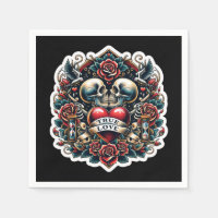 Tatuaje de corazón esqueleto de amor verdadero bod