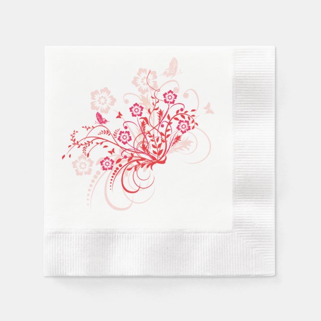 Servilleta De Papel Tatuaje de flores - (Anverso)