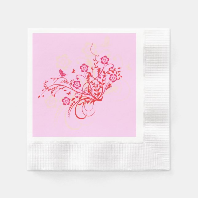 Servilleta De Papel Tatuaje de flores - servilletas (Anverso)