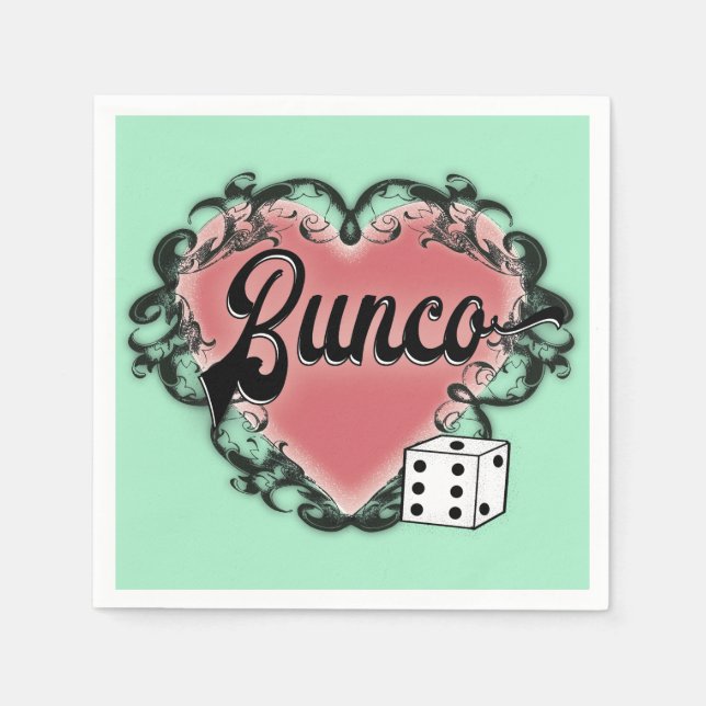 Servilleta De Papel tatuaje del corazón de bunco (Anverso)
